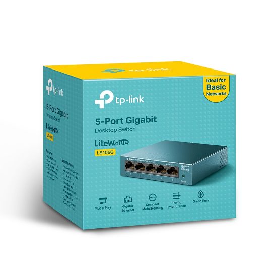 SWITCH 5 Gigabit RJ45 Ports Desktop Steel Case